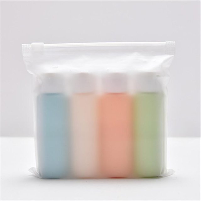 Macaron Schlauch Squeeze Reise Flasche Füllset 50ml Wildleder Kosmetik Lotion Shampoo Lagerung Flasche 50ml 4pcs white