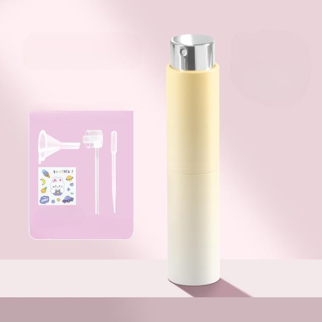 Atomiseur de parfum portable de 8 ml, récipient pour liquide pour cosmétiques, mini flacons pulvérisateurs de voyage, flacon de recharge de parfum vide jaune