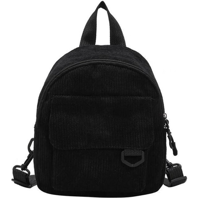 Super Beliebter Niedlicher Mini-Rucksack, Cord-Studenten-Pendeltasche, Multifunktionale Tragbare Make-up-Tasche schwarz