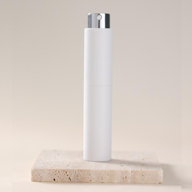 Flacone di Profumo Ricaricabile da 10 ml Rivestimento in Vetro Flacone Spray Cosmetico Flacone Vuoto da Viaggio Sottobottiglia Atomizzatore d'Acqua bianco