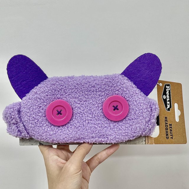 Flauschiges Monster Haarbürste Paddel Flauschiges Schönheits Stirnband Plüsch Schlaf Augenmaske Tägliche Haarpflege Entspannen Schlafen purple