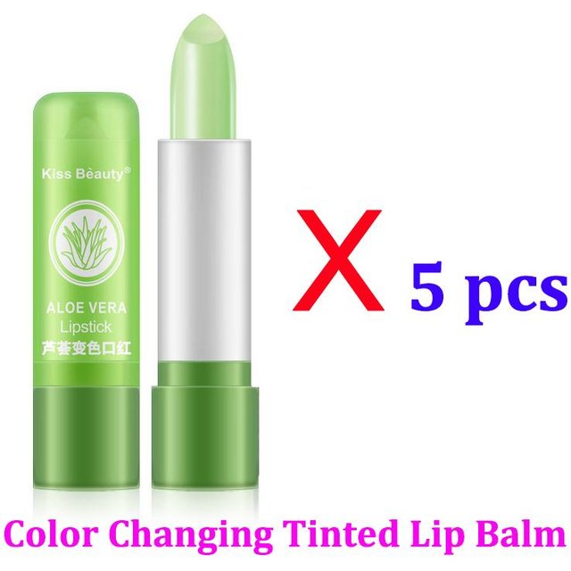 Aloe Vera Farbwechselnder Lippenstift Langanhaltender, Feuchtigkeitsspendender, Temperaturaktivierter Lippenbalsam, Ausbleichresistente Pflegende Lippenpflege