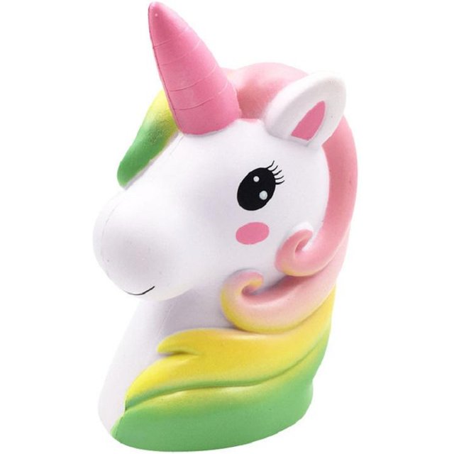 Jumbo Coloré Tête de Licorne Squishy Doux Montée Lente Parfumé Squishy Enfants Adultes Soulagement du Stress Jouets à Presser Jouet 13*11*7.5 CM white