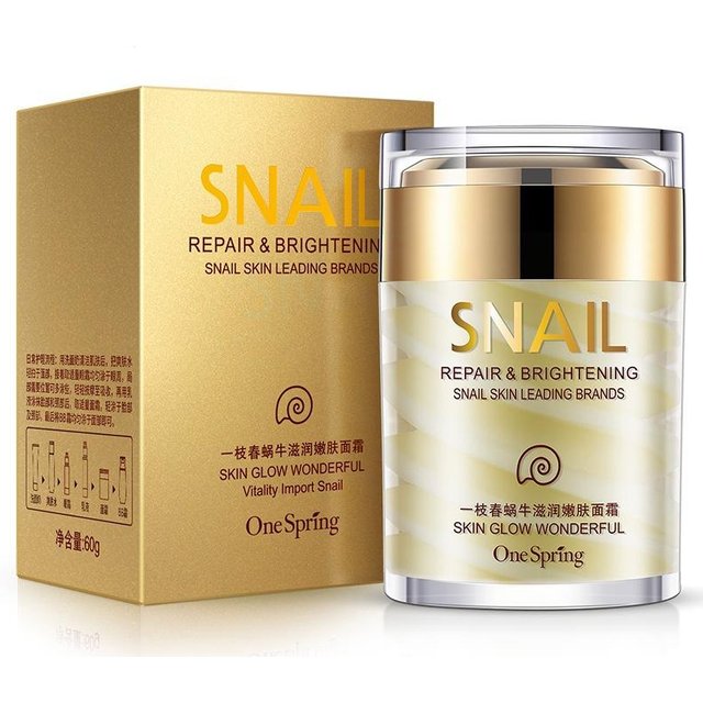 Schneckencreme, Anti-Falten- und nährende Akne-Behandlung, Faical Skin Care, Feuchtigkeitscreme, Reparatur-Gesichtscreme 60g beige