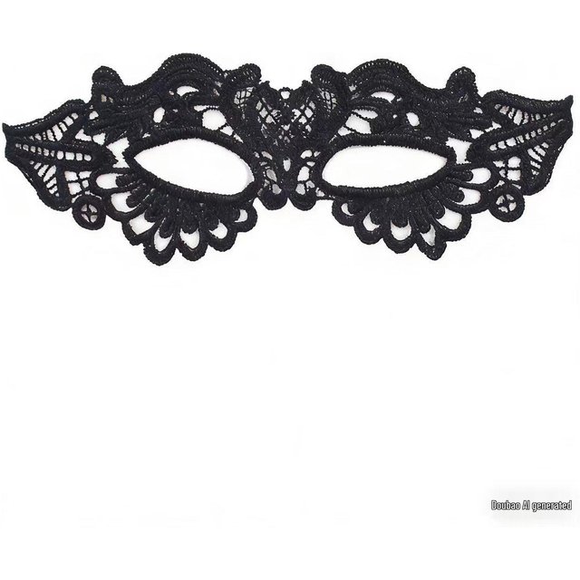 Masque de Mascarade Noir en Dentelle Demi-Visage pour Femmes - Accessoire de Costume Sexy pour Fête d'Halloween black