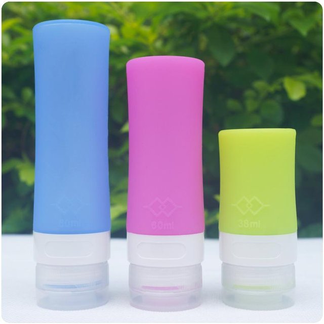 Reise Silikongel Verpackungsflasche Squeeze Kosmetik Shampoo Lotion Flasche Duschgel Tragbares Waschset 38ml 1pcs blau