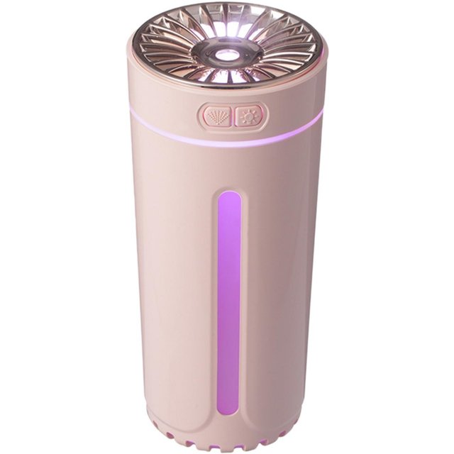 Humidificateur portable à tasse fantôme, machine d'aromathérapie montée sur voiture, veilleuse colorée à atmosphère fraîche, parfum hydratant, humidificateurs extensibles rose