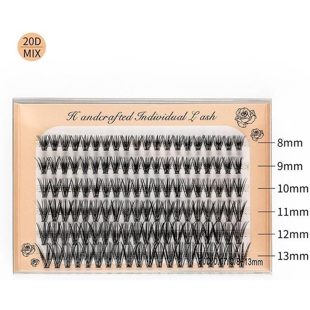 Professionelles Make-up, persönliche Wimperngruppe, natürliche, flauschige falsche Wimpern 20D- 8-9-10-11-12-13mixed gray