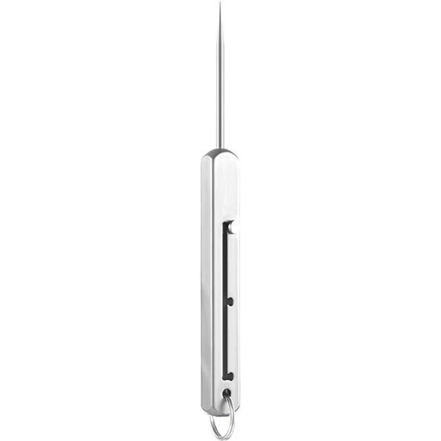 Cure-dents rétractable Portable EDC, alliage de titane haute résistance, ressort, push-pull, choix de fruits, porte-clés cadeau, pendentif cure-dents argenté