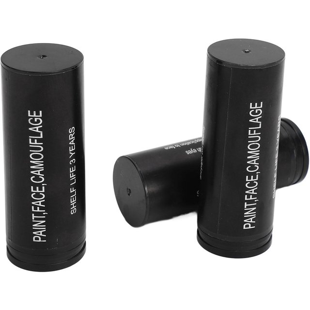 3 bâtonnets de peinture faciale camouflage longue tenue maquillage de dissimulation pour la chasse Facile à laver Peinture faciale de chasse Bâtonnet noir pour les yeux