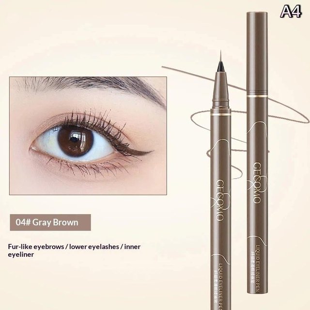 Flüssiger Eyeliner 0,01 mm Superdünn Wasserdicht Seidenraupe Eyeliner Schnelltrocknend Schweißfest Langanhaltend Kein Verschmieren Augen Make-up as the picture beige