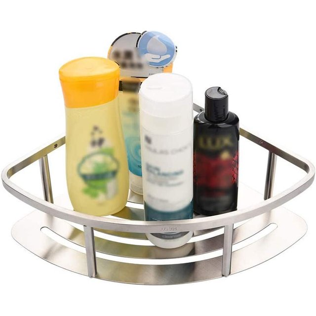 Acier Inoxydable Mural Salle de Bain Douche Angle Panier Étagère Rangement Gel Douche Organisateur blanc