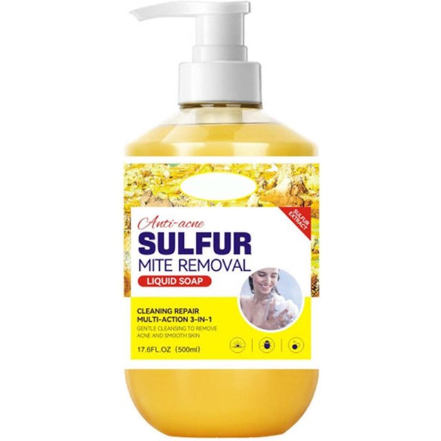 Sulfur Anti-Milben-Duschgel wird bei juckender Haut verwendet und kann trockene, rissige und juckende Haut effektiv reinigen und pflegen. yellow