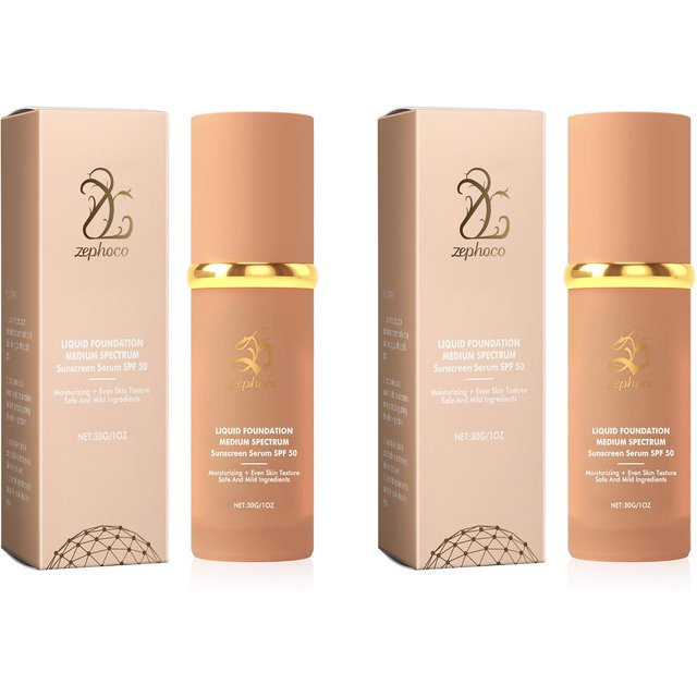 Zephoco Flüssigfoundation LSF 50+ Magische Farbwechselnde Wasserdichte Schweißresistente Full Coverage Concealer Langanhaltendes Basis Make-up