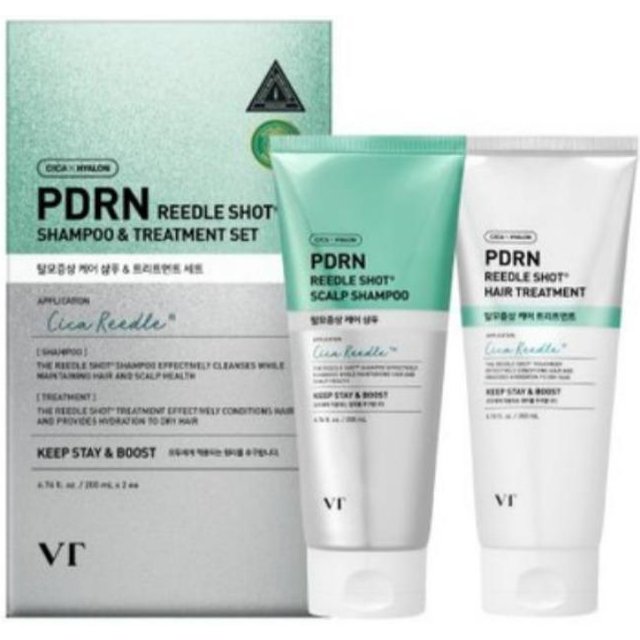 VT PDRN Reedle Shot Kopfhaut Shampoo + Pflege Set (200 ml + 200 ml) Koreanische Schönheit white