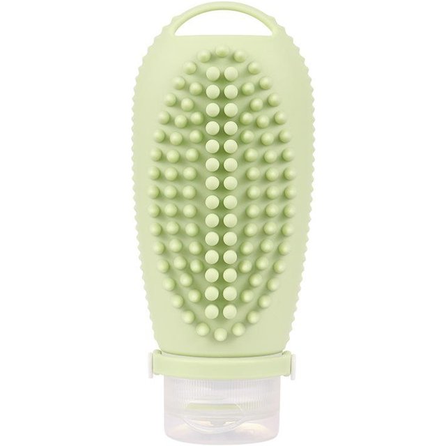 Silikon Tragbare Business Reise Shampoo Massage Pinsel Lotion Flasche Shampoo Pinsel Zwei-in-Eins Reise Sub-Flasche 100ML beige