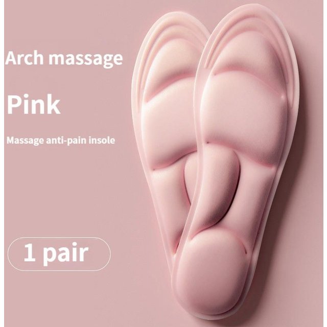 Memory Foam 5D Sport Einlegesohlen für Schuhe Männer Frauen Deodorant Atmungsaktive Kissen Laufende Einlegesohlen Für Fußpflege Orthopädische Einlegesohle 35-36 rosa