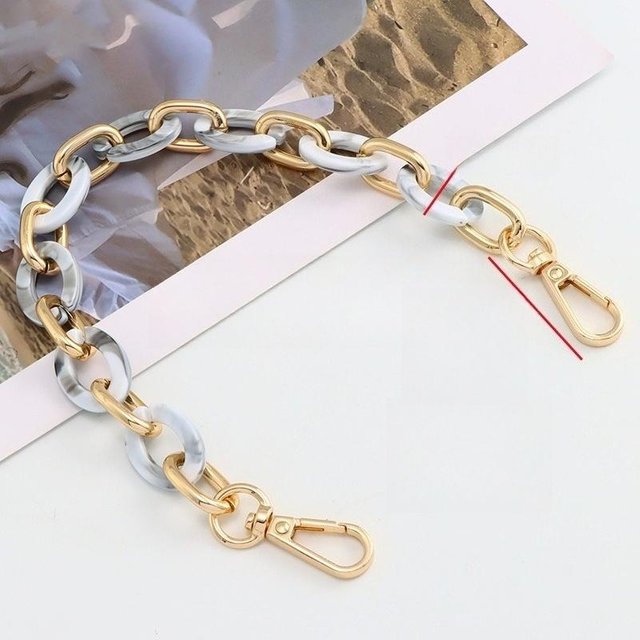 Clip Acrylique Chaîne en Aluminium Chaîne de Sac Chaîne Petite Chaîne Style Parfumé Chaîne de Sac Messager 33CM gray