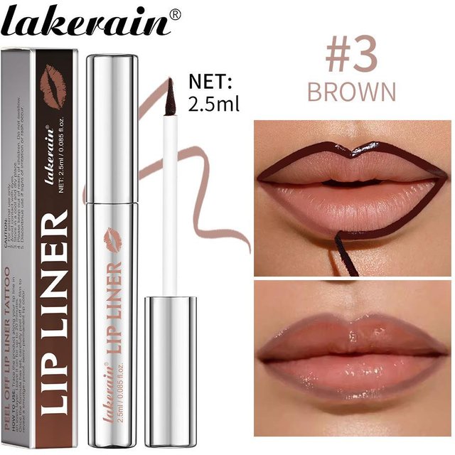 Lip Liner Peel Off Lip Stain Tattoo Langanhaltend Wasserdicht Wischfest Übertragungsfest Matt Lipliner Stift Magische Lippenkosmetik brown