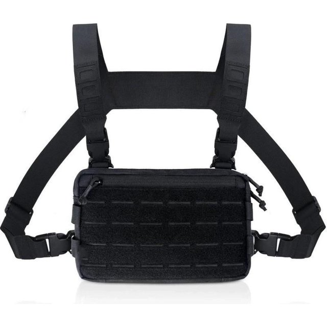 Sac Port-Plaque Poitrine pour Hommes, Sac de Poitrine pour la Course avec Boucle Avant Port-Plaque Poitrine Recon pour la Chasse Sac Bandoulière EDC d'Extérieur Sacs à Main
