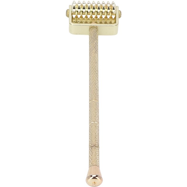 Rouleau de Massage Facial en Alliage d'Aluminium Rouleau Facial Strié pour Bras Cou Visage Corps Entier beige