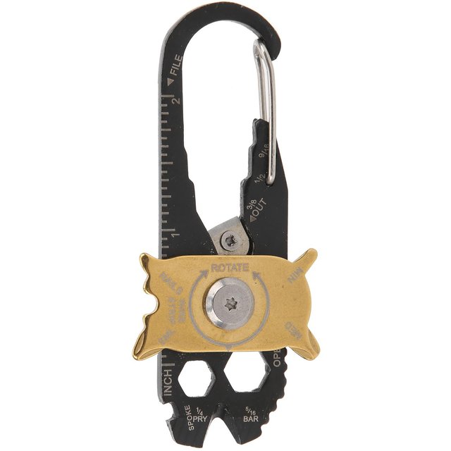 Multi-attrezzo 20 in 1 Acciaio Inossidabile Portatile Mini Portachiavi Cacciavite Chiave Inglese Tasca Strumento EDC black