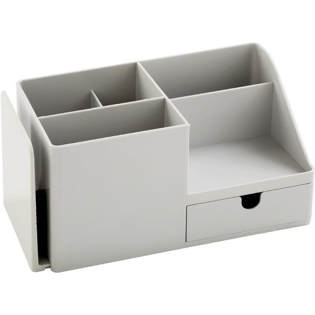 Büro-Organizer, Bleistift-Aufbewahrungsbehälter, Stifthalter, Desktop, skalierbare Kleinigkeiten-Box, Schreibwaren, Make-up, Schreibwaren grau