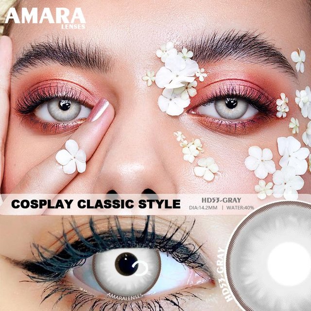 AMARA Halloween farbige Kontaktlinsen für Augen, Sasuke-Serie, Cosplay, Schüler, Make-up, farbige Kontaktlinsen, Augenschönheit gray