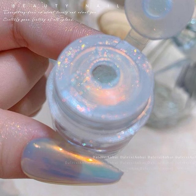 Aurora Buntes Chrom-Nagelpulver Moonlight Mirror Nagelglitzerpigment Metallic-Effektpigment UV-Gel-Nagellackpulver 1 bottle gray