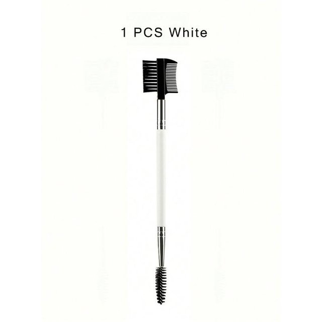 1 Stück Augenbrauen Wimpernformer Wimpernkamm Doppelseitiger Pinsel Make-up Pflege Werkzeug Zum Trennen von Wimpern Augenbrauen Lidschatten Pinsel weiß
