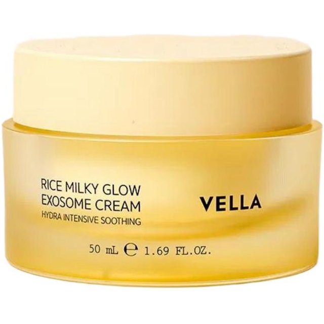 VELLA Crème Exosome Glow Lacté de Riz Hydratation Profonde Finition Radiante 50ml Crème Visage Coréenne Hydratant Quotidien