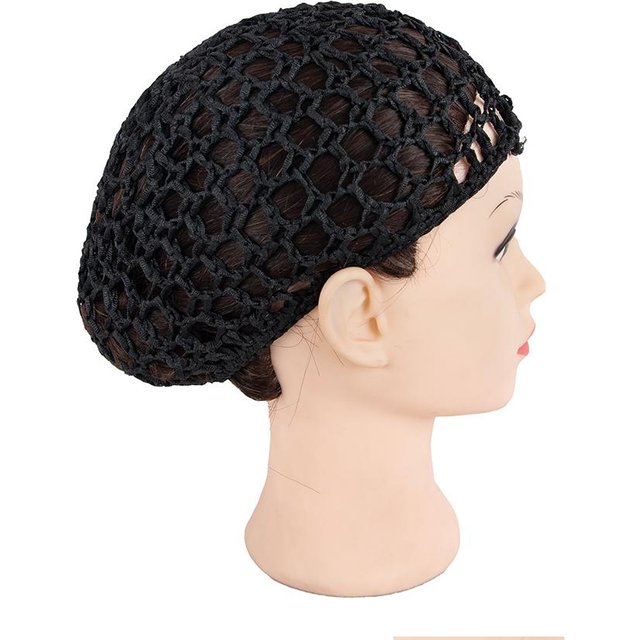 1 Stück Damen Weiches Gestricktes Häkel-Haarnetz, Netz Atmungsaktive Haarabdeckung, Tägliche Haarpflege Fixierte Frisur Accessoires schwarz