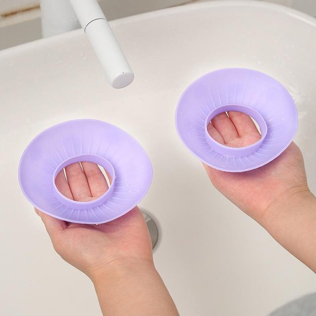 2 pièces de Bandeaux de Lavage Facial Imperméables en Silicone Manches Anti-éclaboussures pour Adultes pour la Maison et le Lavage des Cheveux Poignets de Protection Universels violet