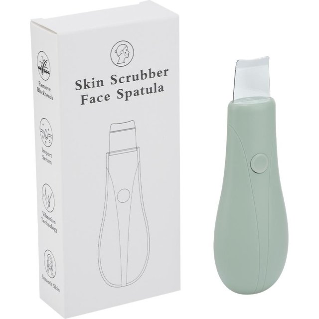 Nettoyeur de peau facial à vibrations profondes Pelle Spatule Extracteur de points noirs Outil de gommage du visage Outil de peeling Noir vert