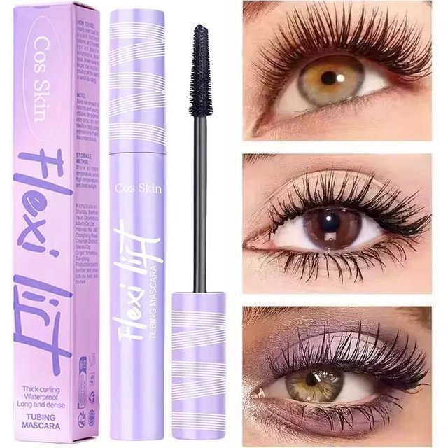 5D Wasserdichte Mascara Verlängernde Wimpern Langanhaltende Schweißfeste Mascara Schwarze Seidenfaser Make-up Schönheit Koreanische Kosmetik Neu beige