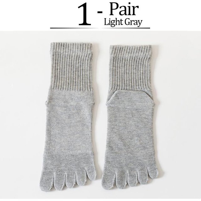 Sommer-Knöchelsocken aus 100 % Baumwolle mit fünf Fingern für Herren, weiches, elastisches, strapazierfähiges Mesh, atmungsaktives Deodorant, Füßlinge mit Zehen hellgrau