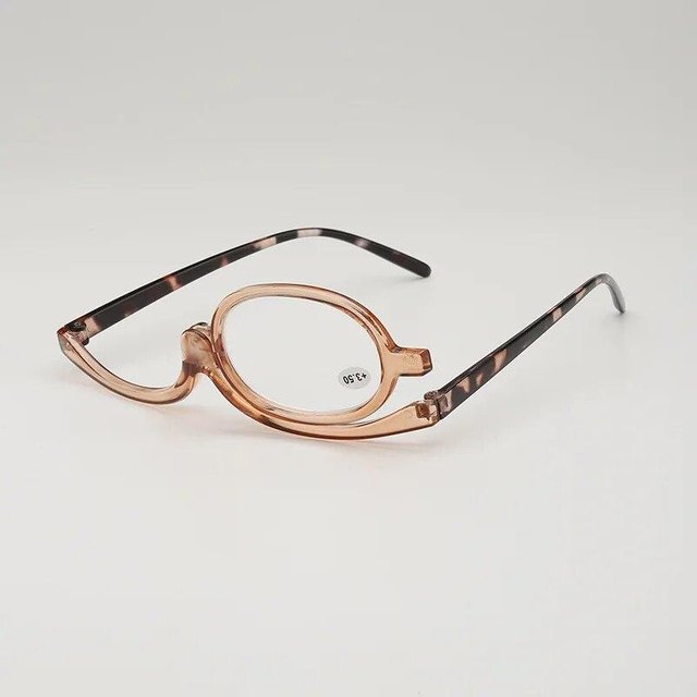 Neue drehbare Vergrößerungs-Make-up-Lesebrille für Frauen, faltbare Klappschale, kosmetische Altersweitsichtbrille für Ältere, Unisex 2.5