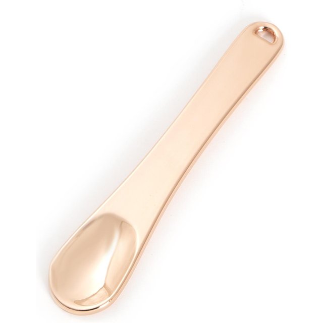 1 stücke Metall Zink Mini Kosmetikspatel Gebogene Scoop Gold Silber Make-Up Maske Creme Löffel Augencreme Stick Schönheit Scoop rosa