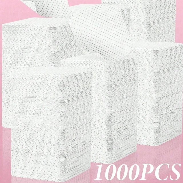 1000 Stück fusselfreie Nagellackentferner-Tücher, geeignet für die Nagelvorbereitung und das Entfernen von Gelnagellack, für Wimpernverlängerungen, Nagelreinigung für Salon und Zuhause weiß