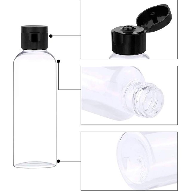 10 STÜCKE 10 20 30 ml 50 60 100 ml Nachfüllbare transparente Flasche Kunststoff Tragbare Quetschflasche Shampoo Conditioner Reisebehälter 100ml