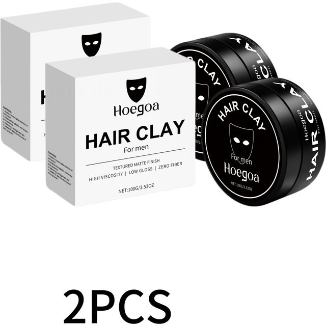 Hoegoa Herren Haarpflege Styling Clay Natürliches Volumen Mattes Finish Langanhaltende Textur Starker Halt Für Den Täglichen Gebrauch 100g black