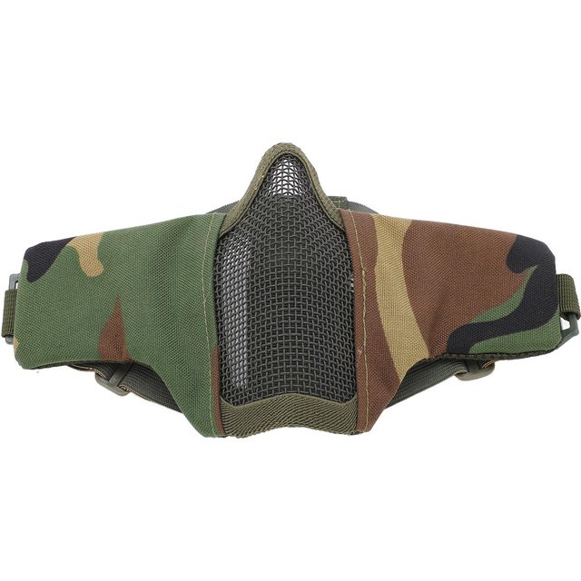 Masque facial respirant demi-visage en maille d'acier pour extérieur Militaire pour CS Chasse Tir Jungle