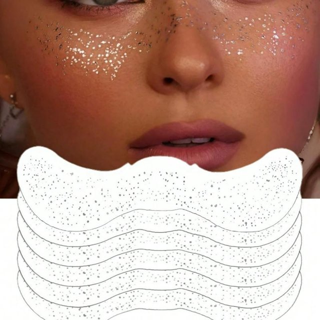 6 Blatt Sommersprossen Glitzer Sommersprossen Funkelnde Sommersprossen Für Frauen Glitzer Sommersprossen Gesichtstattoo Wasserdicht Geeignet Für Tanz Musik Party Make-up silber