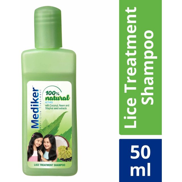 Mediker Anti-Läuse Shampoo 50ml | Natürliche Läuseentfernung mit Neem & Kokosnuss | Sanfte & Schmerzfreie Haarbehandlung green