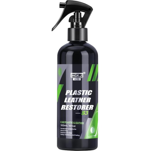 Interior Detailer Hgkj S3 Kunststoff-Leder-Restaurator-Schnellmantel für die Auto-Innenraumsanierung, Leder-Renovator-Conditioner 300ml black