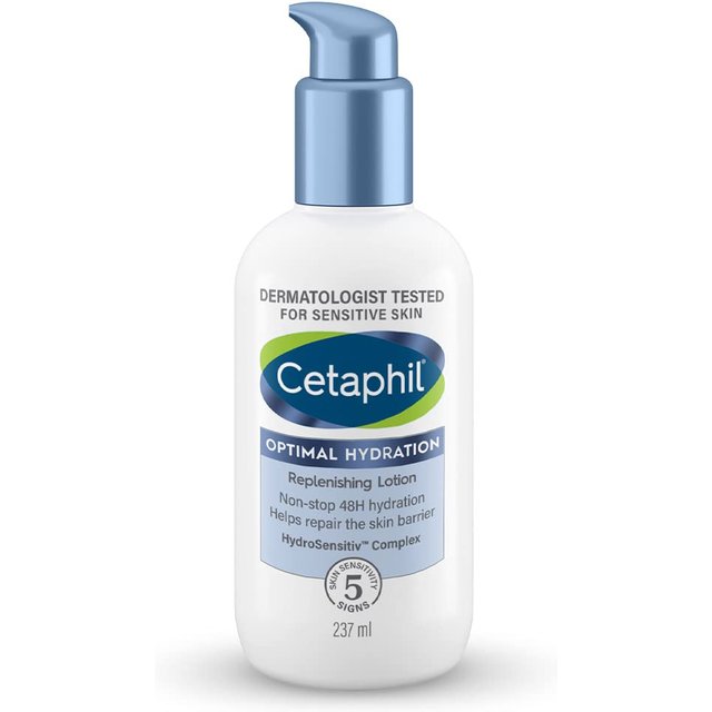 Cetaphil Optimal Hydration Replenishing Body Lotion 237ml – Leichte, nicht fettende Feuchtigkeitscreme für empfindliche Haut gray