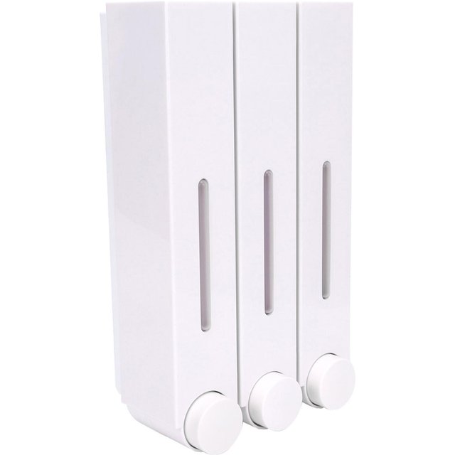 Distributeur de Savon Liquide de Douche Mural Trois Têtes Distributeurs de Shampooing pour Salle de Bain d'Hôtel Type 1 white