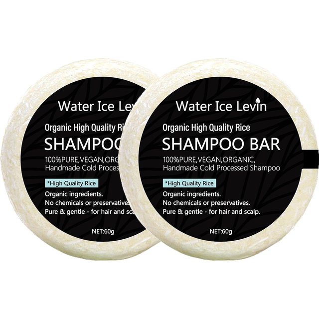 Bio-Hochwertige Reis-Shampoo-Bar, Handgemacht, Kaltverseift, Chemiefrei, mit Sheabutter & Kokosöl für Alle Haartypen. 60g white