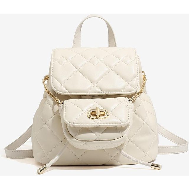 Sac à main tendance pour femme, petit sac à dos à chaînes au style vent parfumé, design de niche d'été pour femme, sens senior blanc