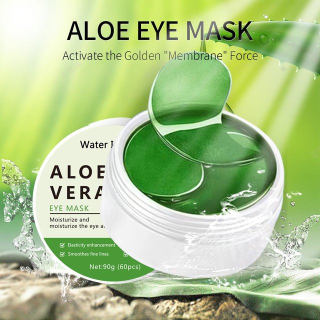 60 stücke Aloe Vera Kollagen Augen Maske Anti Augenringe Augen Taschen Feuchtigkeitsspendende Anti-Falten Augen Patches Augen Hautpflege produkte grün